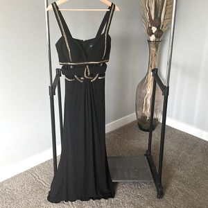 Betsy & Adam Black and Gold cutout dress